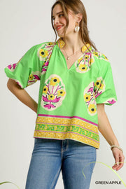 Boho-chic Floral Print Blouse