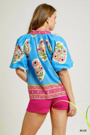 Boho-chic Floral Print Blouse