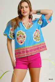 Boho-chic Floral Print Blouse