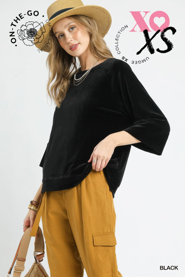 Ribbed Knit Oversized Top