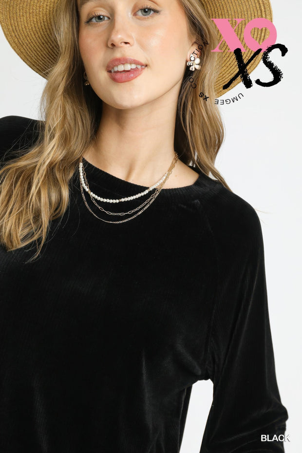 Ribbed Knit Oversized Top