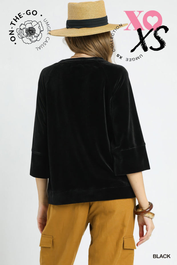 Ribbed Knit Oversized Top
