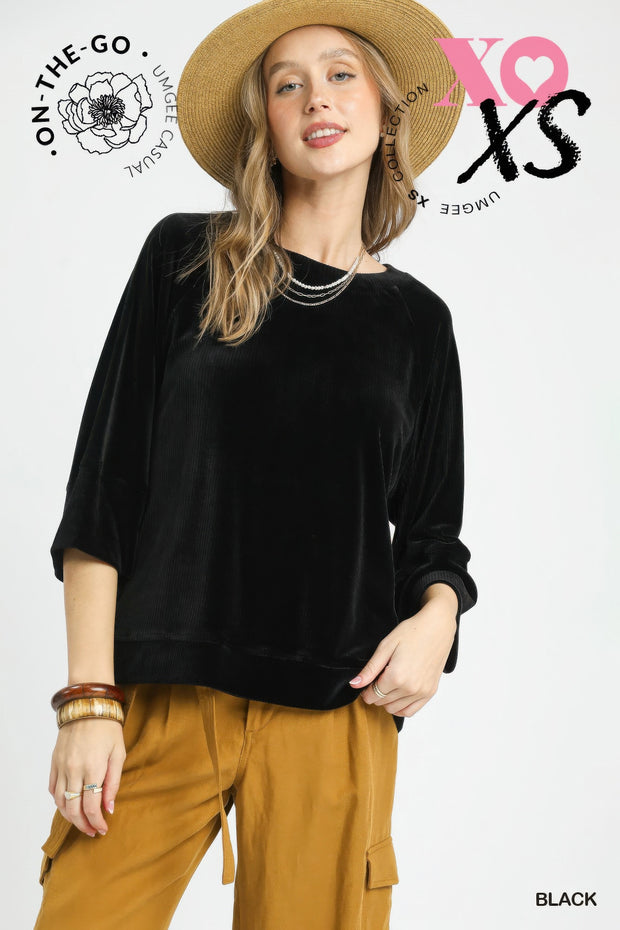 Ribbed Knit Oversized Top