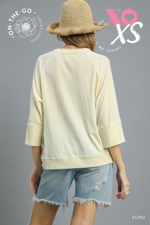Ribbed Knit Oversized Top