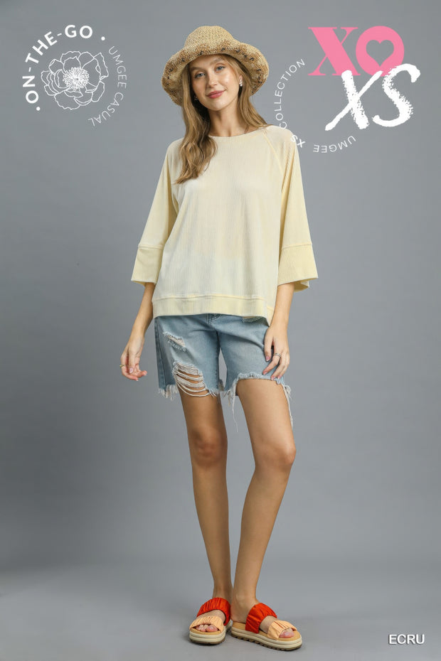 Ribbed Knit Oversized Top
