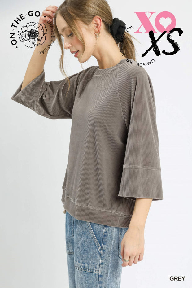 Ribbed Knit Oversized Top