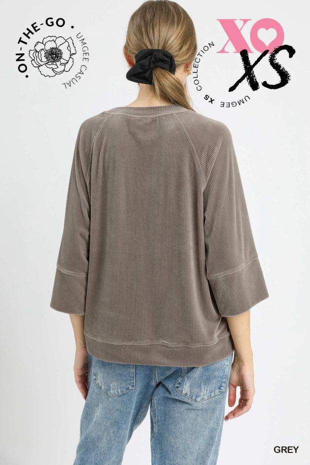 Ribbed Knit Oversized Top