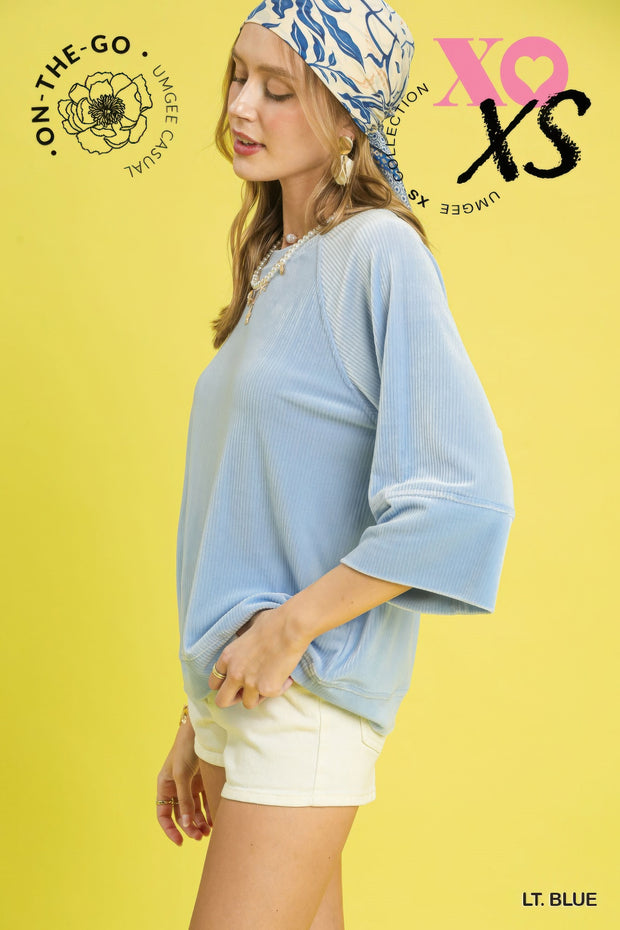 Ribbed Knit Oversized Top