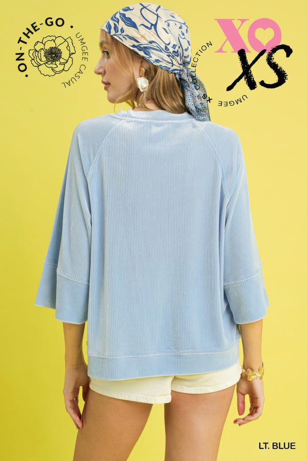 Ribbed Knit Oversized Top