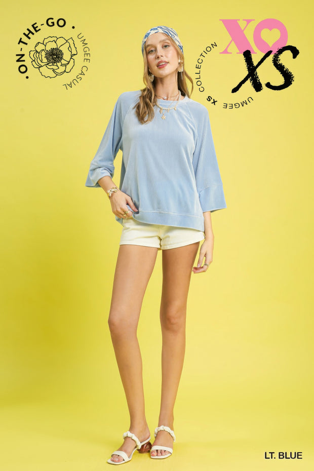 Ribbed Knit Oversized Top