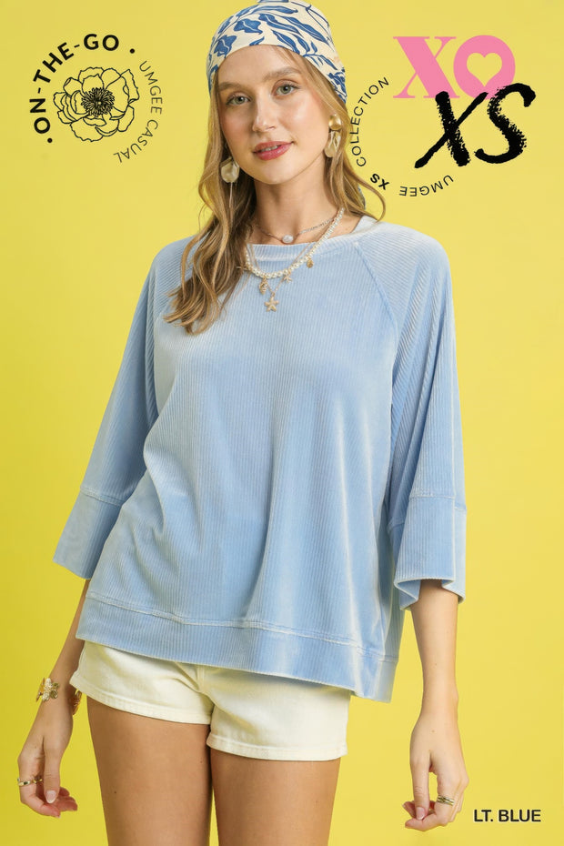 Ribbed Knit Oversized Top