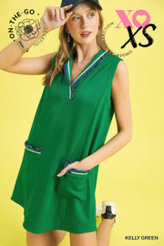 Luxeknit Sleeveless Ruffle Trim Pocket Dress