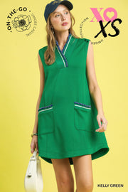 Luxeknit Sleeveless Ruffle Trim Pocket Dress