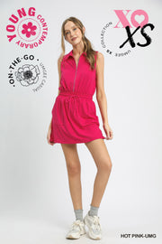 Zip Front Casual Mini Dress