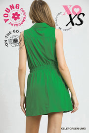 Zip Front Casual Mini Dress