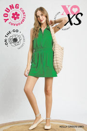 Zip Front Casual Mini Dress