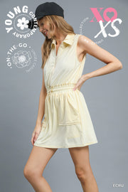 Zip Front Casual Mini Dress