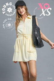 Zip Front Casual Mini Dress