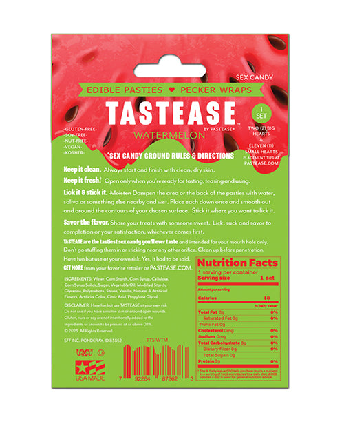 Pastease Tastease Edible Pasties & Pecker Wraps - Watermelon O/s