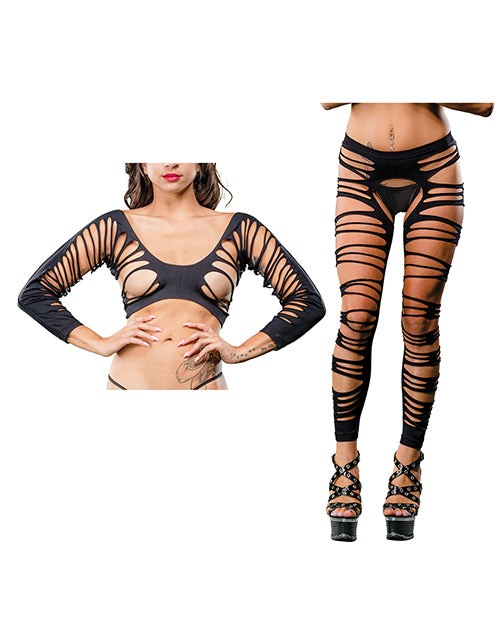 Beverly Hills Naughty Girl Crotchless Side Straps Leggings