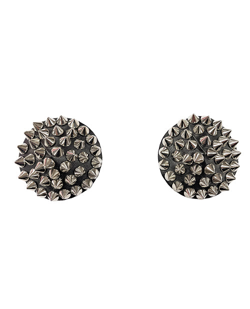 Darque Round Spiked Reusable Pasties - Black