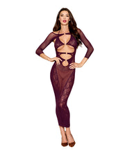 Seamless Gown With Removable Shrug 2 pc Set - Cherry Lacquer