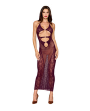 Seamless Gown With Removable Shrug 2 pc Set - Cherry Lacquer