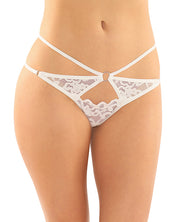 Jasmine Strappy Lace Thong With Front Keyhole Cut Out