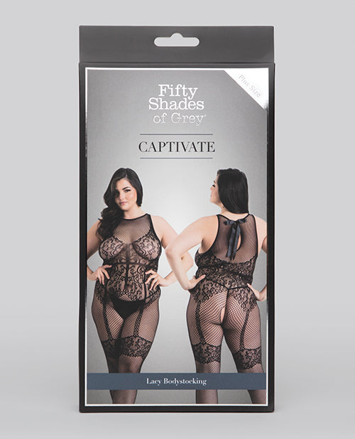 Fifty Shades Of Grey Captivate Lacy Body Stocking Black (Plus Size)