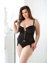 Curve Sloan Cropped Bustier Top & Panty Black (Plus Size)