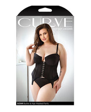 Curve Sloan Cropped Bustier Top & Panty Black (Plus Size)