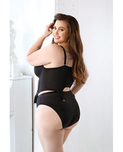 Curve Sloan Cropped Bustier Top & Panty Black (Plus Size)