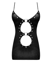 Lust Selene Keyhole Front Dress With Zipper Back & G-String Black