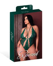 Evermore Lace Plunge Teddy - Emerald (Plus Size)