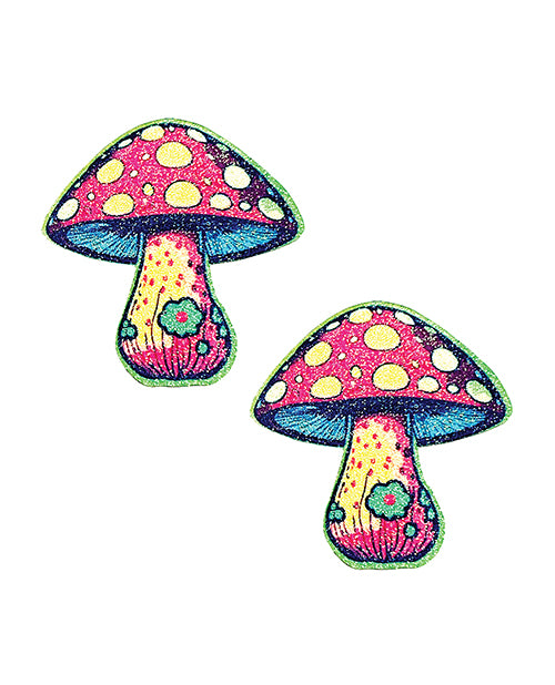 Neva Nude Glitter Shroom Pasties - Red Multi