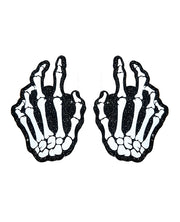 Neva Nude Holographic Skeleton Hands Pasties - White/Black