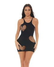 Pink Lipstick Heart Rate Bodystocking Dress