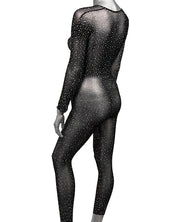 Radiance Crotchless Full Body Suit - Black (Plus Size)