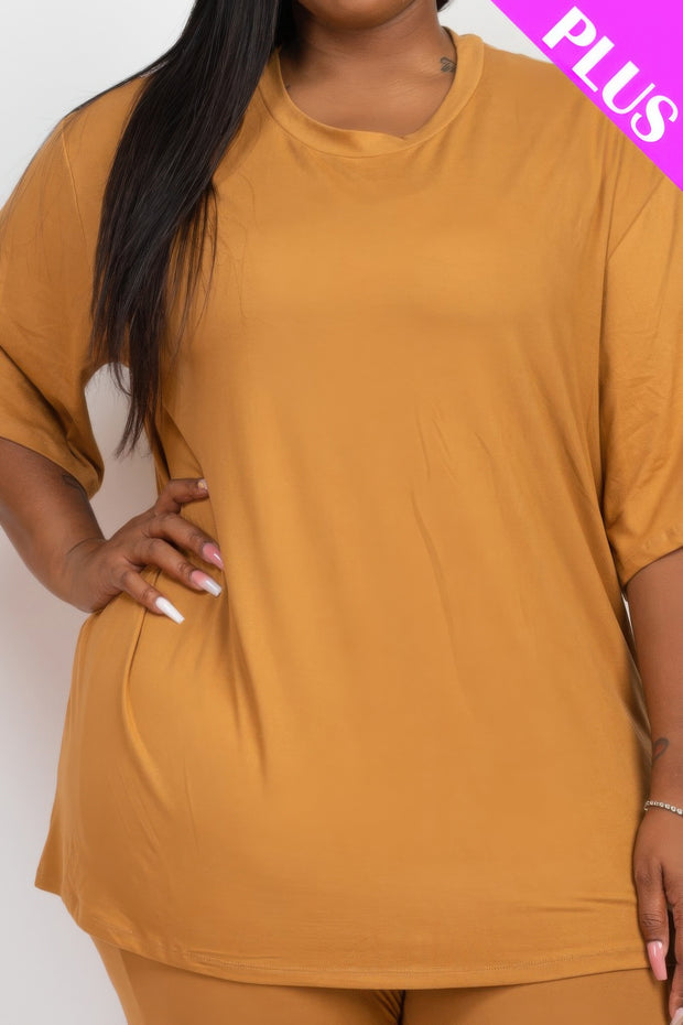 Plus Size Oversized T-shirt & Leggings Set