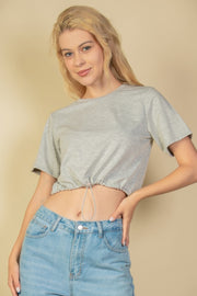 French Terry Toggle Drawstring Crop Top