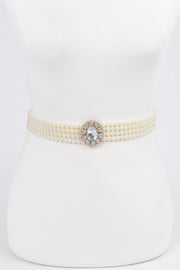 Faux Pearl Stretch Belt