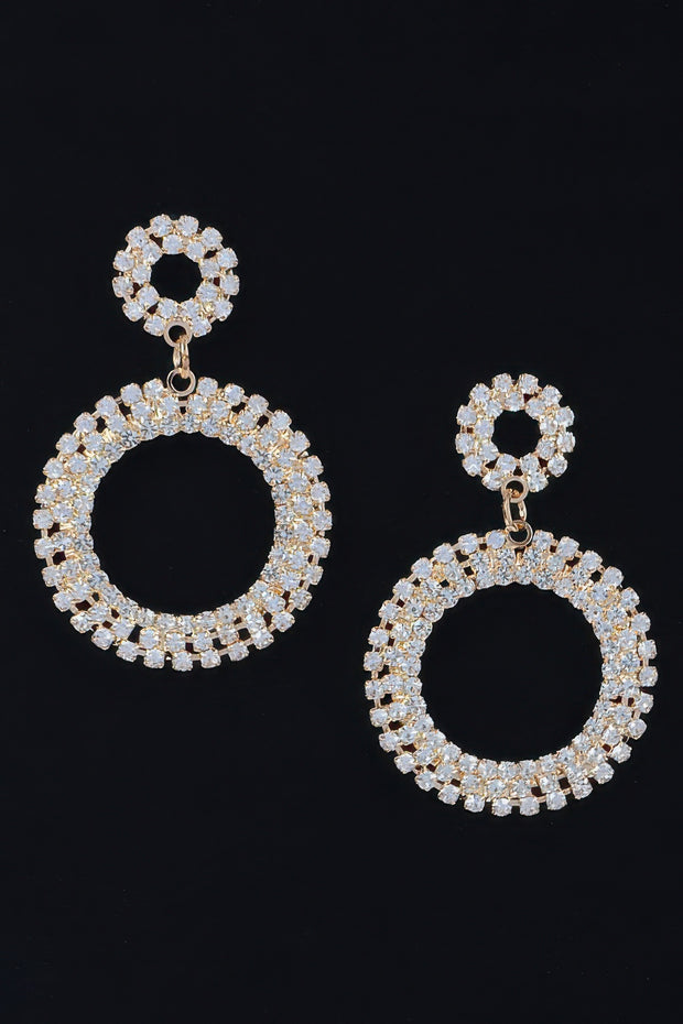 Rhinestone Round Circle Dangle Earring