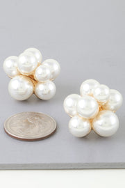 Pearl Flower Bundle Stud Earrings