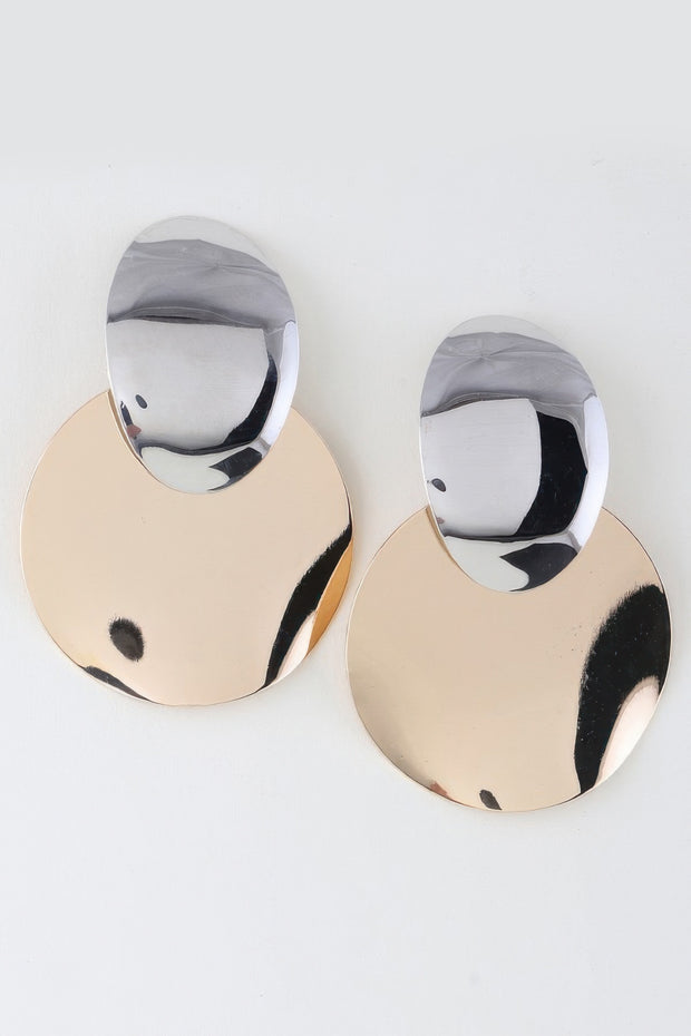 Shiny Modern Disc Earrings