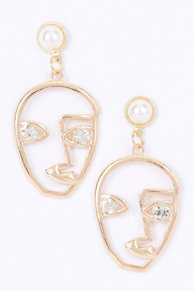 Metal Face Earring