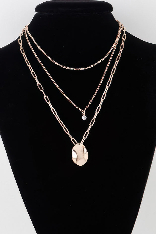 Metal Pendant Multilayer Necklace