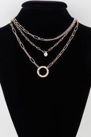 Multilayer Lin Chain Ring Necklace