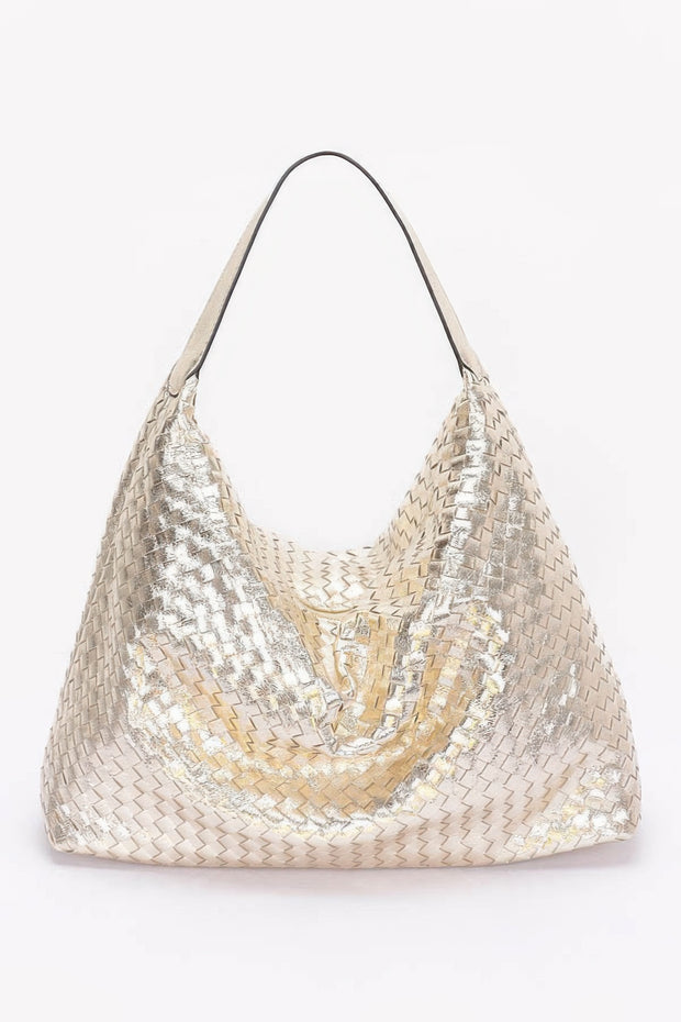 Metallic Braided Tote Bag