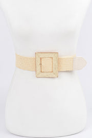 Square Buckle Stretch Belt