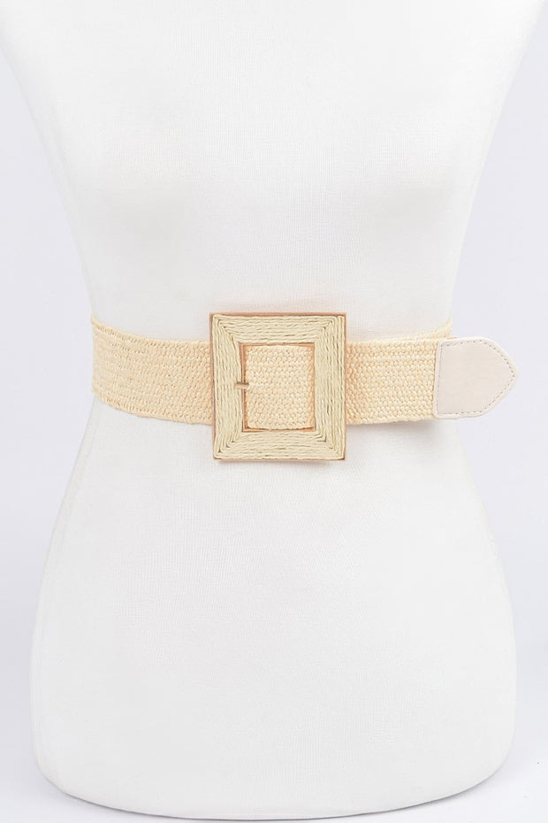 Square Buckle Stretch Belt